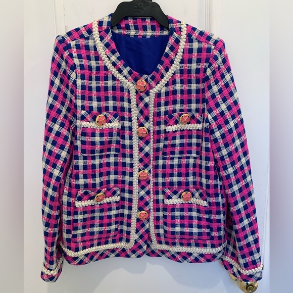 Jackets & Blazers - Pink/Blue/white blazer. Size 8 U.S.